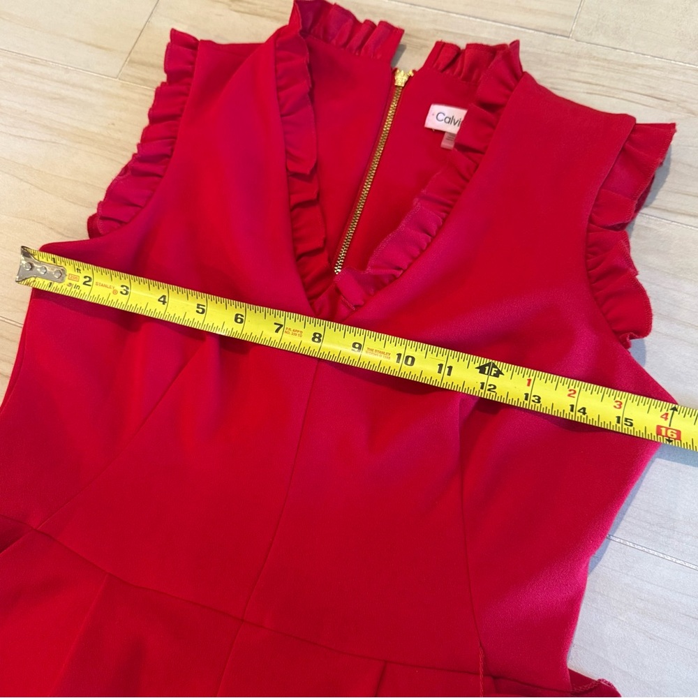 Calvin Klein Red ❤️ Sleeveless Jumpsuit • Size 4 • Like New - Picture 13 of 16